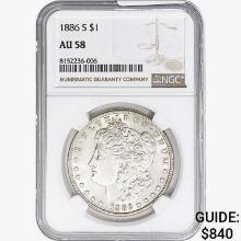 1886-S Morgan Silver Dollar NGC AU58