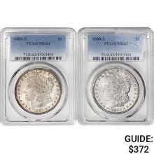 [2] 1880-S-1881 Morgan Silver Dollar PCGS MS63