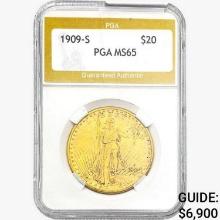 1909-S $20 Gold Double Eagle PGA MS65
