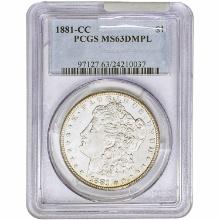 1881-CC Morgan Silver Dollar PCGS MS63 DMPL