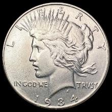 1934 Silver Peace Dollar CHOICE AU