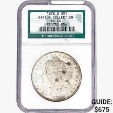 1878-S Morgan Silver Dollar NGC MS64 Binion COLL.