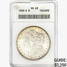 1900-S Morgan Silver Dollar ANACS MS63