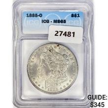 1885-O Morgan Silver Dollar ICG MS65