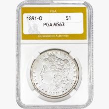 1891-O Morgan Silver Dollar PGA MS63