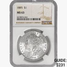 1885 Morgan Silver Dollar NGC MS63