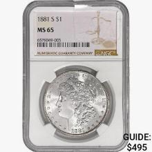 1881-S Morgan Silver Dollar NGC MS65