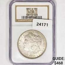 1892-O Morgan Silver Dollar NGC AU58