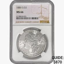 1881-S Morgan Silver Dollar NGC MS66