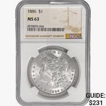 1886 Morgan Silver Dollar NGC MS63