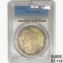 1921-D Morgan Silver Dollar PCGS MS64