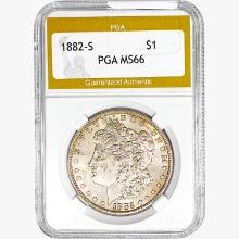 1882-S Morgan Silver Dollar PGA MS66