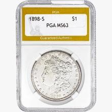 1898-S Morgan Silver Dollar PGA MS63