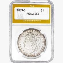 1889-S Morgan Silver Dollar PGA MS63