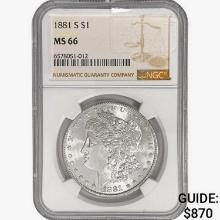 1881-S Morgan Silver Dollar NGC MS66