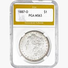 1887-O Morgan Silver Dollar PGA MS63