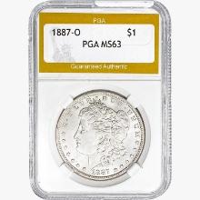 1887-O Morgan Silver Dollar PGA MS63