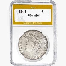 1884-S Morgan Silver Dollar PGA MS61