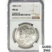 1884-O Morgan Silver Dollar NGC MS66