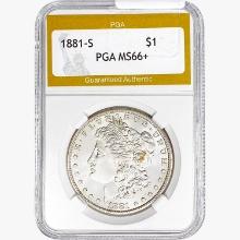 1881-S Morgan Silver Dollar PGA MS66+