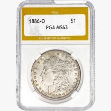 1886-O Morgan Silver Dollar PGA MS63