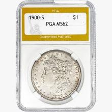 1900-S Morgan Silver Dollar PGA MS62