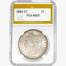 1884-CC Morgan Silver Dollar PGA MS65