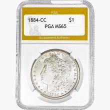 1884-CC Morgan Silver Dollar PGA MS65