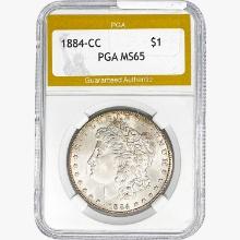 1884-CC Morgan Silver Dollar PGA MS65