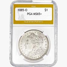 1885-O Morgan Silver Dollar PGA MS65+