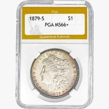 1879-S Morgan Silver Dollar PGA MS66+