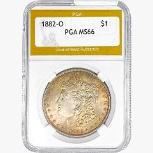 1882-O Morgan Silver Dollar PGA MS66