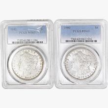 [2] 1882 & 1900 Morgan Silver Dollar PCGS MS63