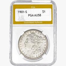 1901-S Morgan Silver Dollar PGA AU58