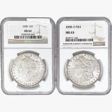 [2] 1896 & 1898-O Morgan Silver Dollar NGC MS63
