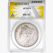 1878-S Morgan Silver Dollar ANACS MS61