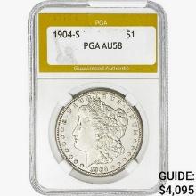 1904-S Morgan Silver Dollar PGA AU58