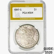 1897-S Morgan Silver Dollar PGA MS64