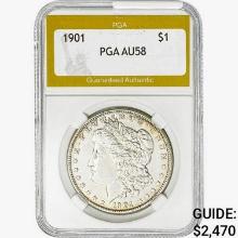 1901 Morgan Silver Dollar PGA AU58