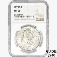 1890-S Morgan Silver Dollar NGC MS61