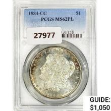 1884-CC Morgan Silver Dollar PCGS MS62 PL