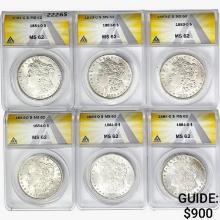 1881-1884 [6] Morgan Silver Dollar ANACS MS62