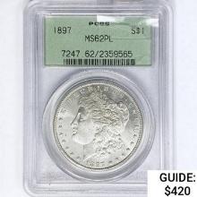 1897 Morgan Silver Dollar PCGS MS62 PL