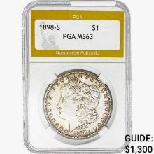 1898-S Morgan Silver Dollar PGA MS63