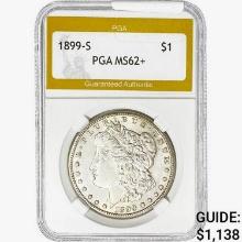 1899-S Morgan Silver Dollar PGA MS62+