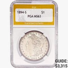 1894-S Morgan Silver Dollar PGA MS63