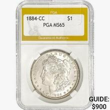 1884-CC Morgan Silver Dollar PGA MS65