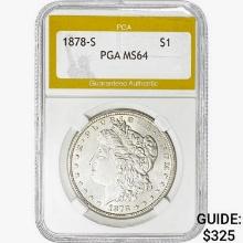 1878-S Morgan Silver Dollar PGA MS64