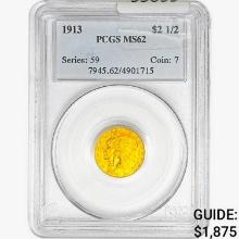 1913 $2.50 Gold Quarter Eagle PCGS MS62