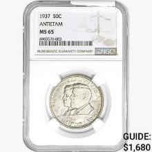 1937 Antietam Half Dollar NGC MS65